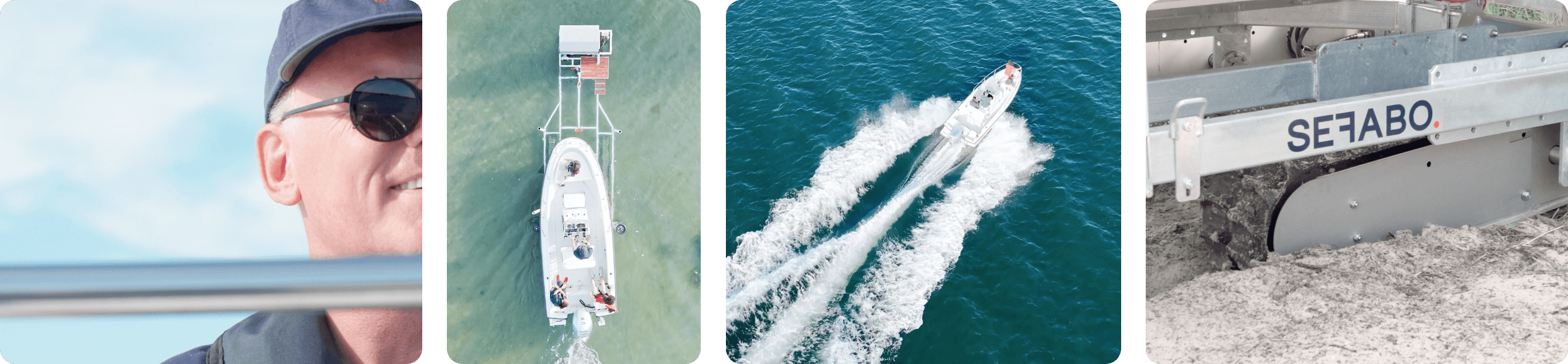 SEFABO boat trailers with people who spend a lot of fun and time on their boat instead of hard work